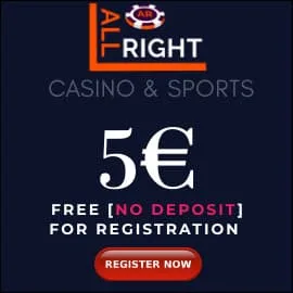 All Right Casino 5 euro bonus for Balticbet.net is on photo.