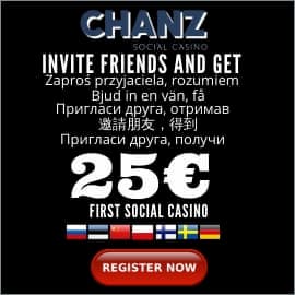 CHANZ Первое Социальное Казино для сайта BalticBet.netПригласи Друга, Получи 25€ есть на фото.