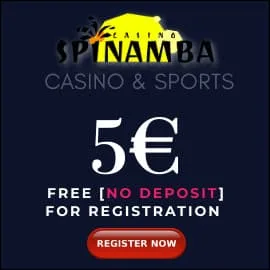 Spinamba casino 5 EURO BONUS BalticBet.net is on photo.