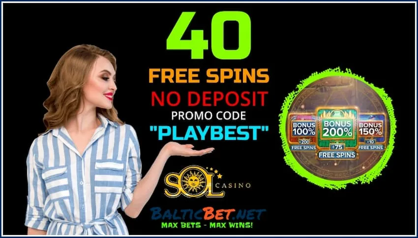 Бесплатные Вращения В SOL Casino по промо коду PLAYBEST есть на фото.